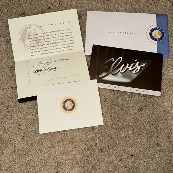 Elvis Presley Franklin Mint “Love Me Tender" Limited Edition Musical Sculpture - Picture 10 of 10